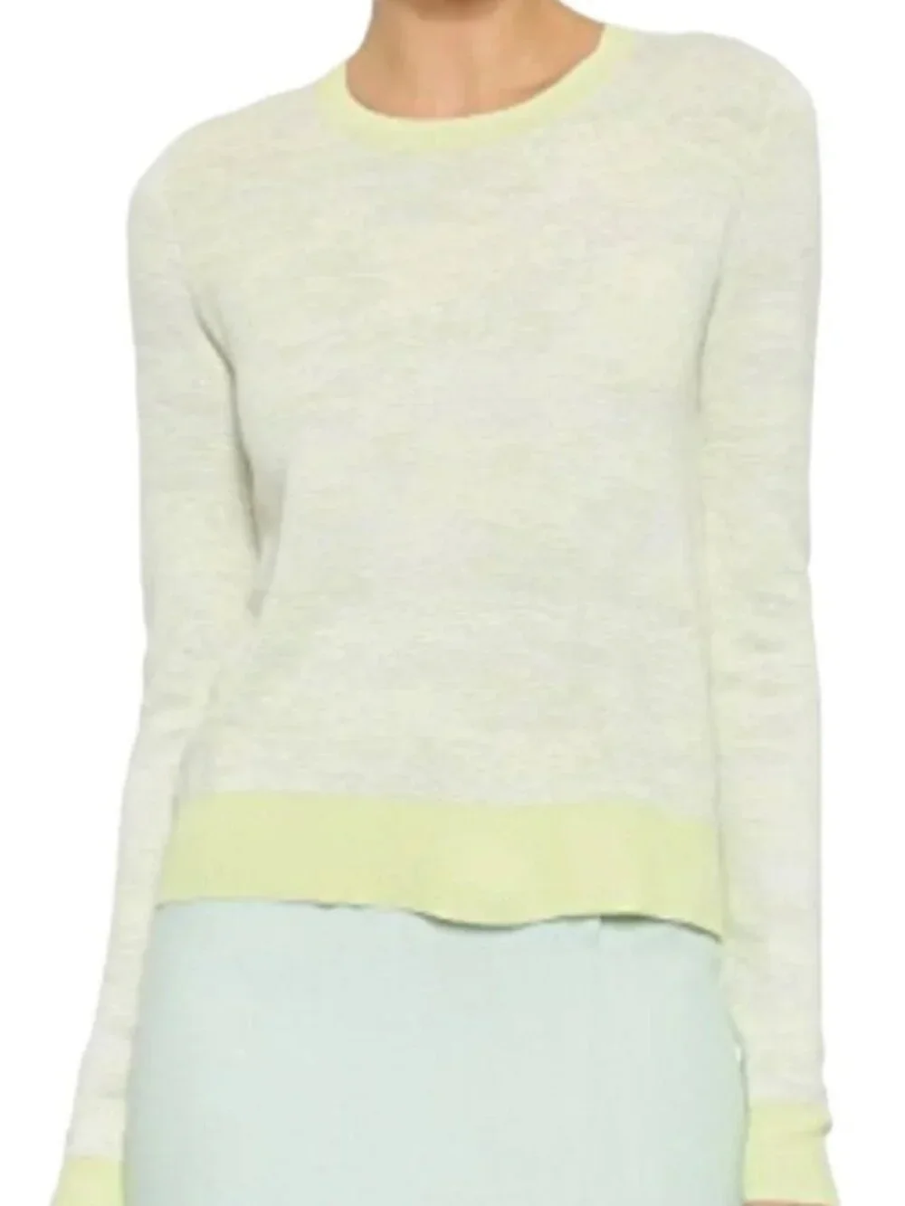 Jason Wu Space Dye Abstract Stripe Sweater Viscose Yellow Extra Small